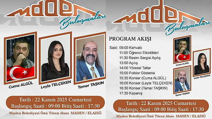 Maden'de Maden Buluşmaları' 22 Kasım'da gerçekleşecek