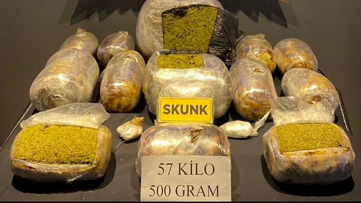 Bir Haftada 58 Kilo 343 Gram Skunk Ele Geçirildi