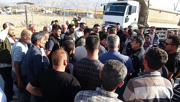 Malatya'da hafriyat kamyonu sürücülerinden ceza tepkisi