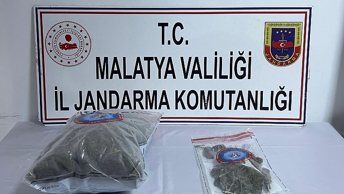 Malatya'da jandarma operasyonu: 3 kilo esrar yakalandı