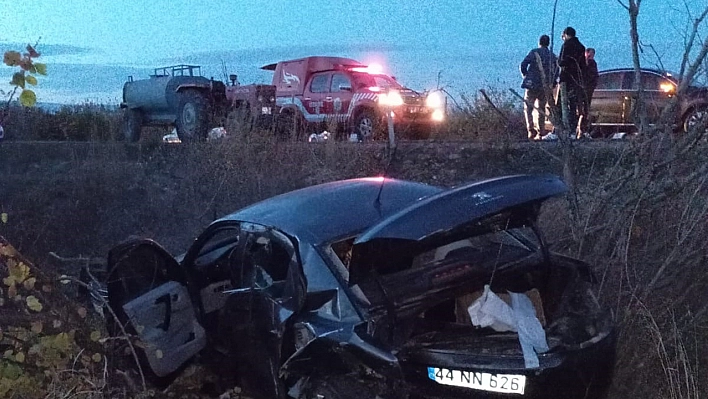 Malatya'da Kontrolden Çıkan Araç Şarampole Yuvarlandı