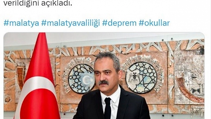 Malatya'da okullarda eğitime iki hafta ara verildi