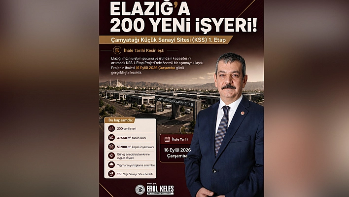Milletvekili Keleş: 'Çamyatağı Küçük Sanayi Sitesi'nde ihale tarihi kesinleşti'