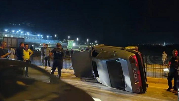 Otomobil kontrolden çıkarak takla attı