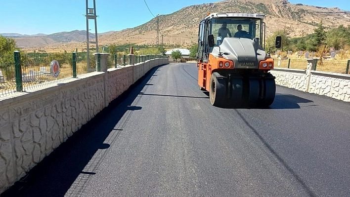 Şehit Fethi Sekin'in Kabrinin de Bulunduğu Baskil Doğancık Köy Yolunda BSK Asfaltlama Çalışmasına Başladı