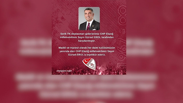 Serik deplasman giderleri Gürsel Erol'dan