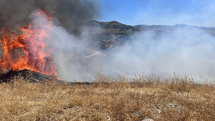 Elazığ'da Atılan Sigara İzmariti Otluk Alanı Tutuşturdu