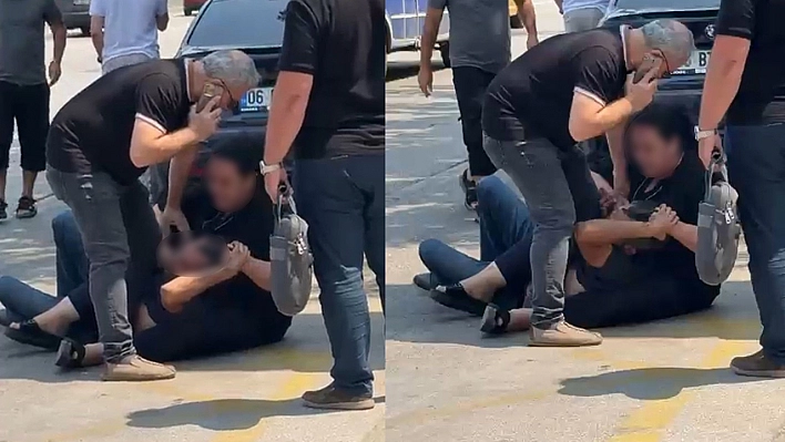 Sokak ortasında eski kocasını dövdü!