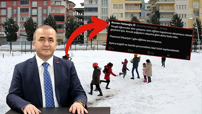 Son dakika! Elazığ'da eğitime 1 gün ara verildi