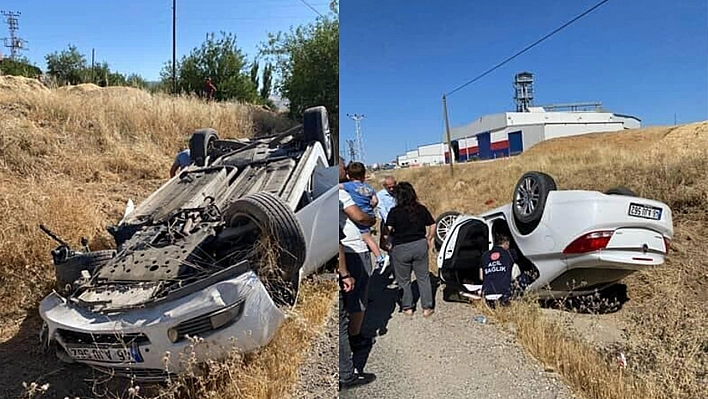Sürücüsünün kontrolünden çıkan otomobil takla attı: 2 yaralı