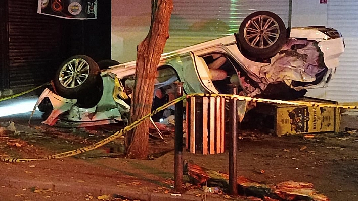 Takla atan araçta bulunan 1 kişi öldü, 1 kişi yaralandı