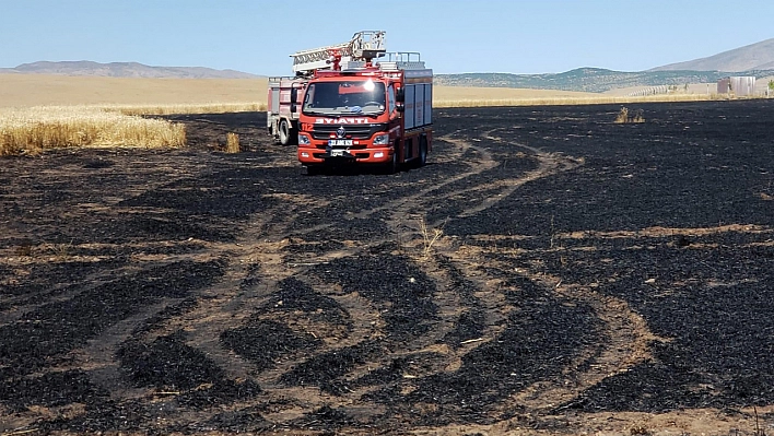 Trafodan çıkan kıvılcım 70 dönümlük ekili alanı kül etti