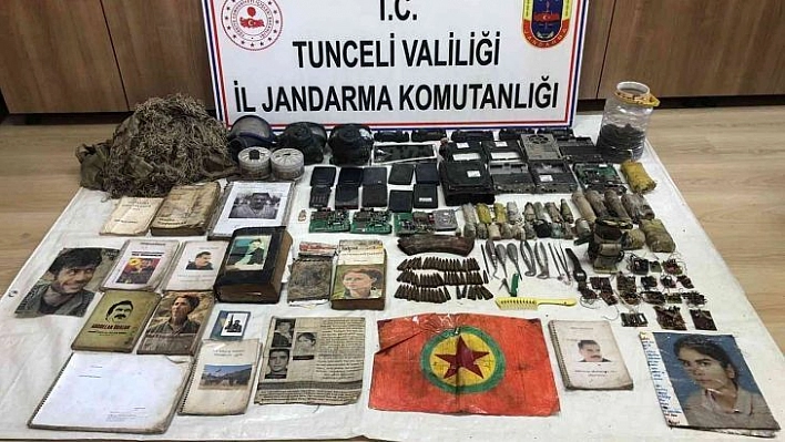 Tunceli'de mühimmat ve yaşam malzemeleri ele geçirildi