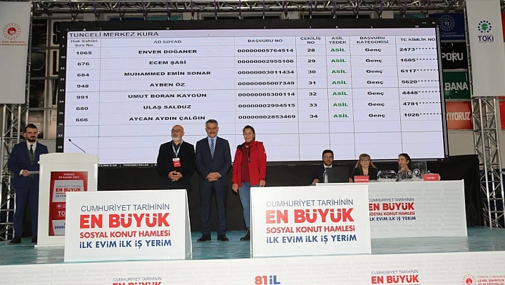 Tunceli'de yaptırılacak 250 konut için kura çekimi gerçekleştirildi