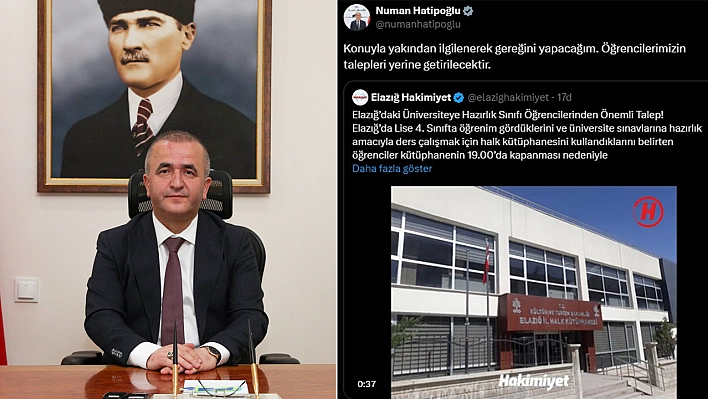 Vali Hatipoğlu'ndan öğrencilerin taleplerine anında refleks