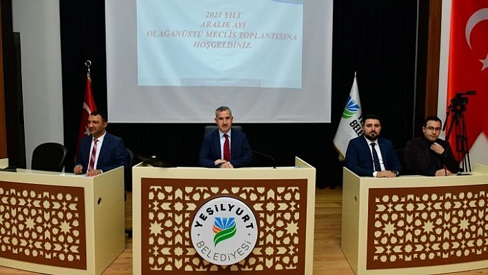 Yeşilyurt Belediye Meclisi Aralık ayı olağanüstü toplantısını yaptı