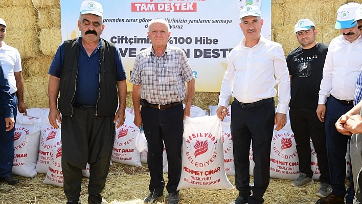 Yeşilyurt'ta depremzede üreticilere tarımsal destek