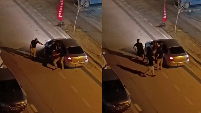 Yolunu kestiler araçta darp ettiler