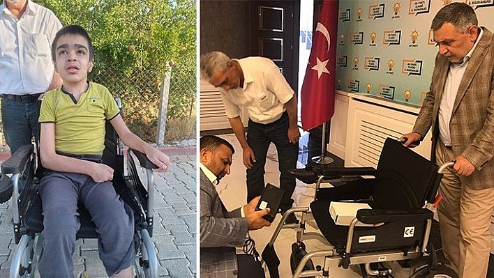 Yürüme Engelli Aziz'den Ak Parti İl Başkanı Yıldırım'a Teşekkür