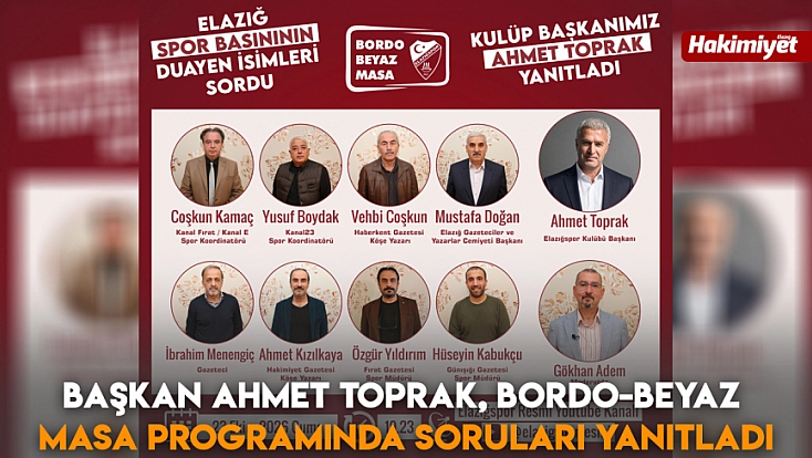 Başkan Ahmet Toprak, Bordo-Beyaz Masa Programında Soruları Yanıtladı