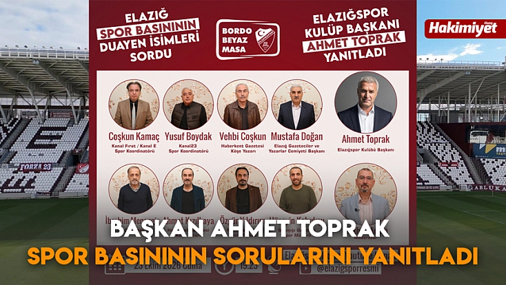 Başkan Ahmet Toprak Spor Basınının Sorularını Yanıtladı