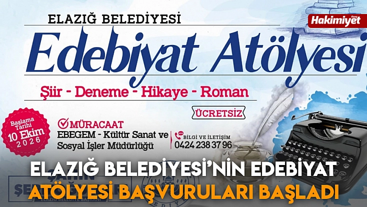 Elazığ Belediyesi’nin Edebiyat Atölyesi başvuruları başladı