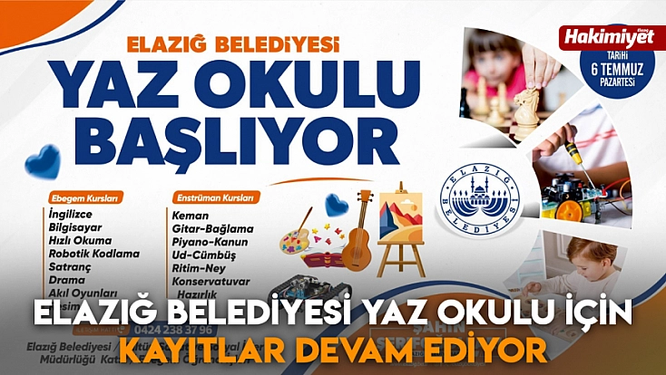 Elazığ Belediyesi yaz okulu için kayıtlar devam ediyor