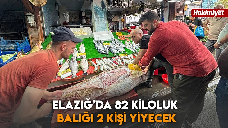 Elazığ’da 82 kiloluk balığı 2 kişi yiyecek