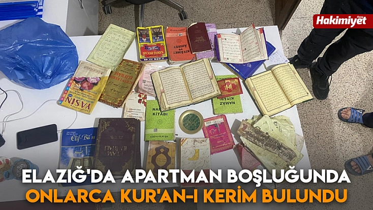 Elazığ'da apartman boşluğunda onlarca Kur'an-ı Kerim bulundu