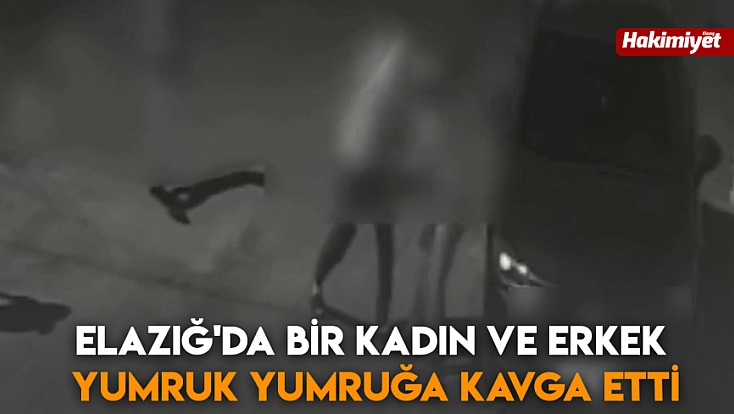 Elazığ'da bir kadın ve erkek yumruk yumruğa kavga etti
