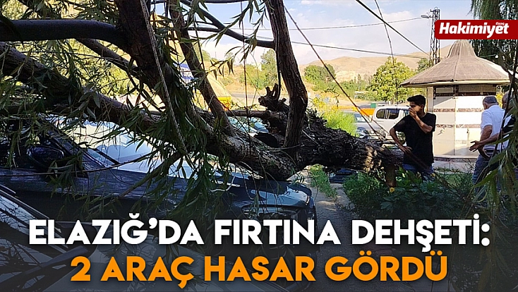 Elazığ’da fırtına dehşeti: 2 Araç hasar gördü
