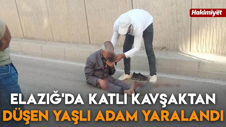 Elazığ'da katlı kavşaktan düşen yaşlı adam yaralandı