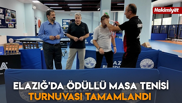 Elazığ'da ödüllü masa tenisi turnuvası tamamlandı