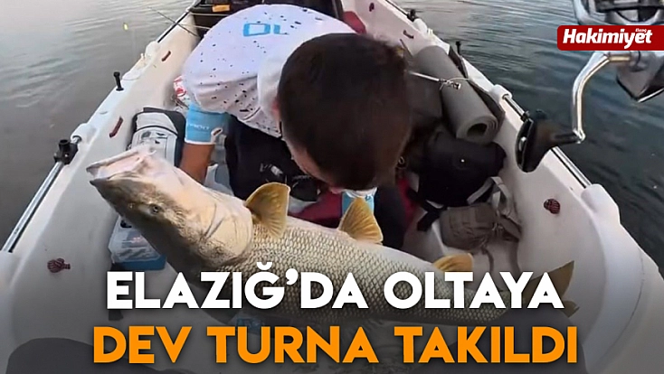 Elazığ’da oltaya dev turna takıldı