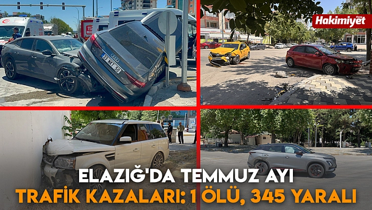 Elazığ'da Temmuz Ayı trafik kazaları: 1 ölü, 345 yaralı
