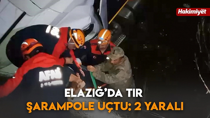 Elazığ’da tır şarampole uçtu: 2 yaralı