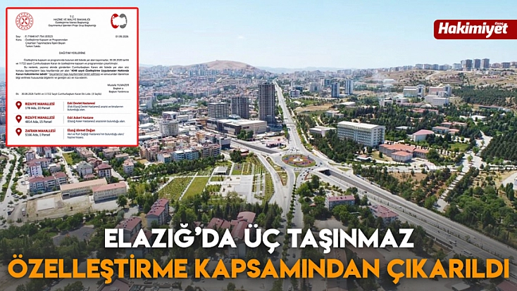 Elazığ’da üç taşınmaz özelleştirme kapsamından çıkarıldı
