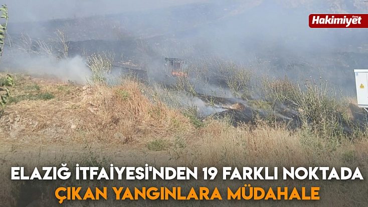 Elazığ İtfaiyesi'nden 19 farklı noktada çıkan yangınlara müdahale