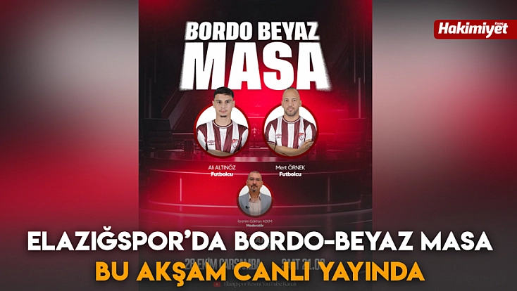 Elazığspor’da Bordo-Beyaz Masa bu akşam canlı yayında