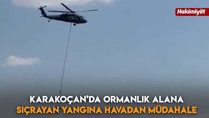 Karakoçan’da ormanlık alana sıçrayan yangına havadan müdahale