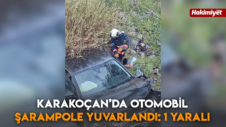 Karakoçan’da otomobil şarampole yuvarlandı: 1 yaralı