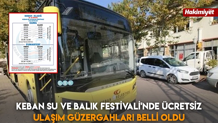 Keban su ve balık festivali'nde ücretsiz ulaşım güzergahları belli oldu