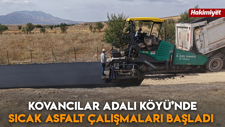 Kovancılar Adalı Köyü’nde sıcak asfalt çalışmaları başladı