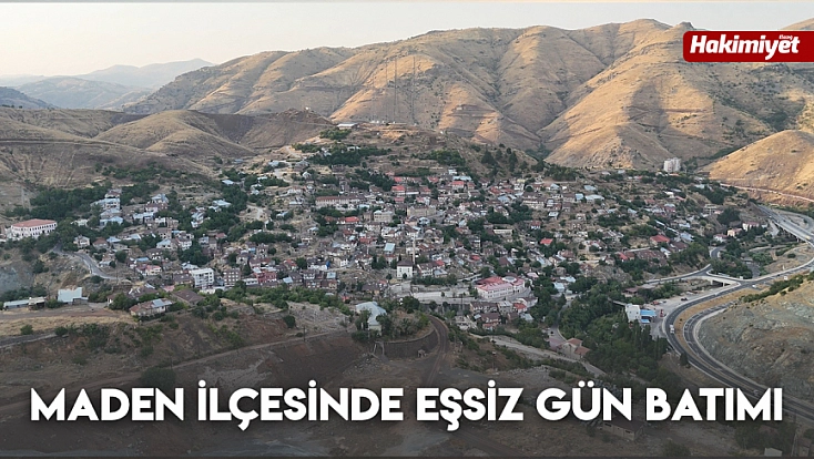 Maden ilçesinde eşsiz gün batımı