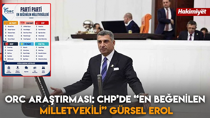 ORC Araştırması: CHP’de 'En Beğenilen Milletvekili' Gürsel Erol
