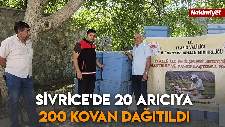Sivrice'de 20 arıcıya 200 kovan dağıtıldı