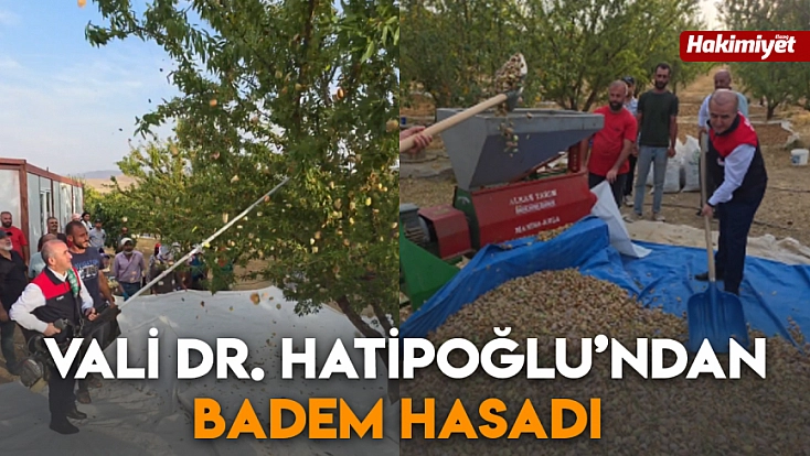 Vali Dr. Hatipoğlu’ndan badem hasadı