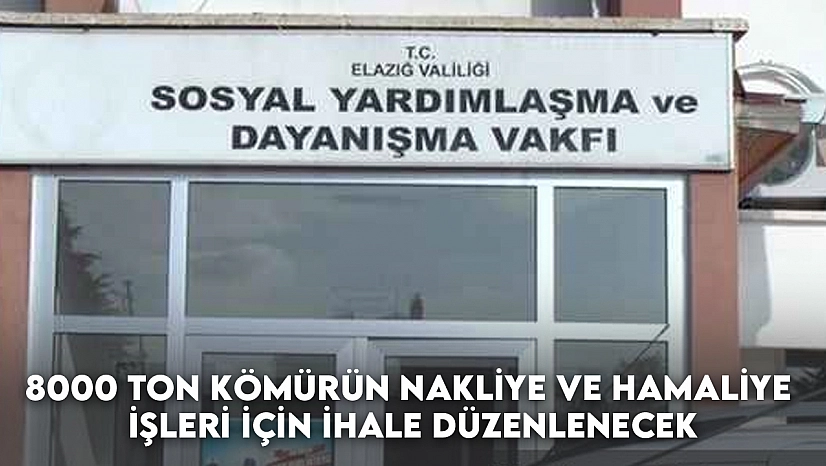 8000 Ton Kömürün Nakliye ve Hamaliye İşleri için İhale Düzenlenecek