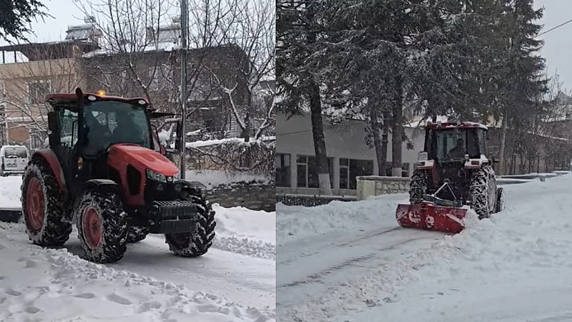 Ağın'da yoğun kar yağışına vatandaşlardan destek