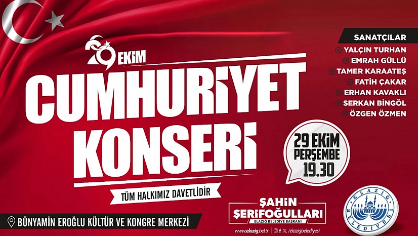 Elazığ Belediyesinden Cumhuriyet Bayramı'na özel konser